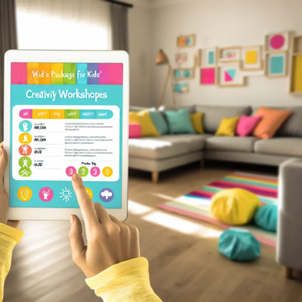 Tablet képernyőjén megjelenő, színes ár- és csomagajánlat lista